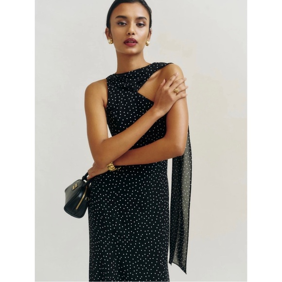 Reformation Rosalynn Dress Polka Dot Size 4 - Picture 4 of 4